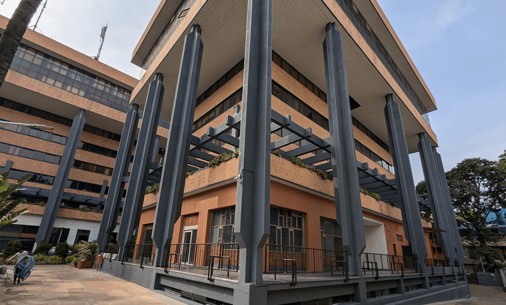 Commercial building painting services at Carlton Towers, Bangalore